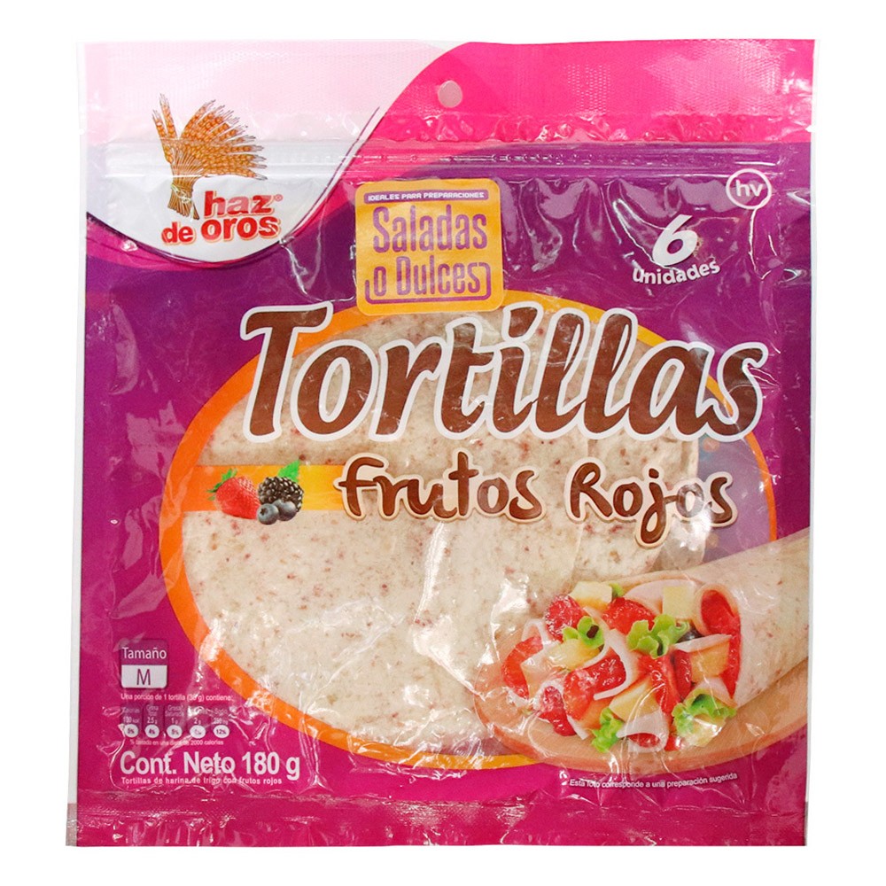TORTILLA FRUTOS ROJOS HAZ  x  180 GR