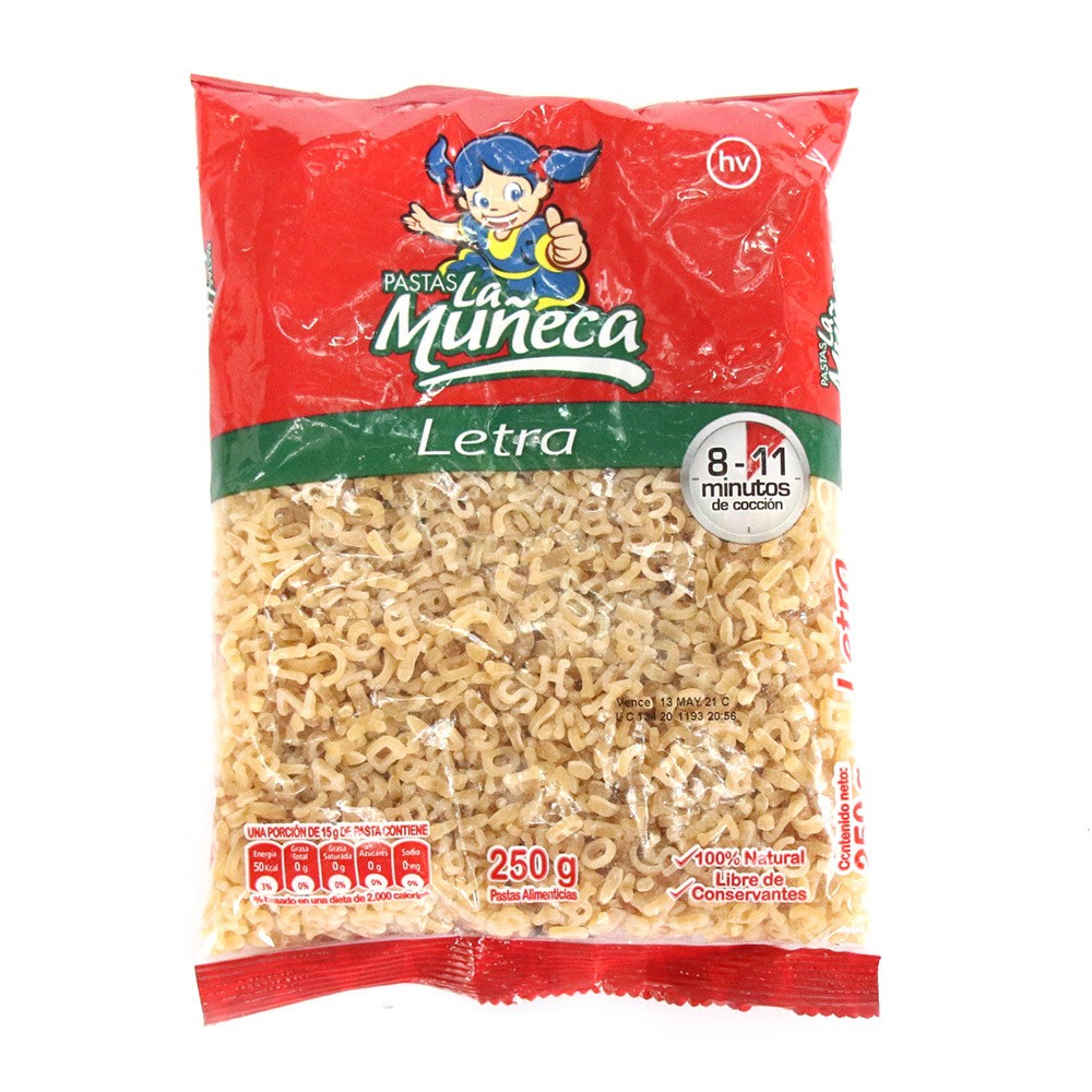 PASTA LA MUÑECA LETRAS  x 250GR