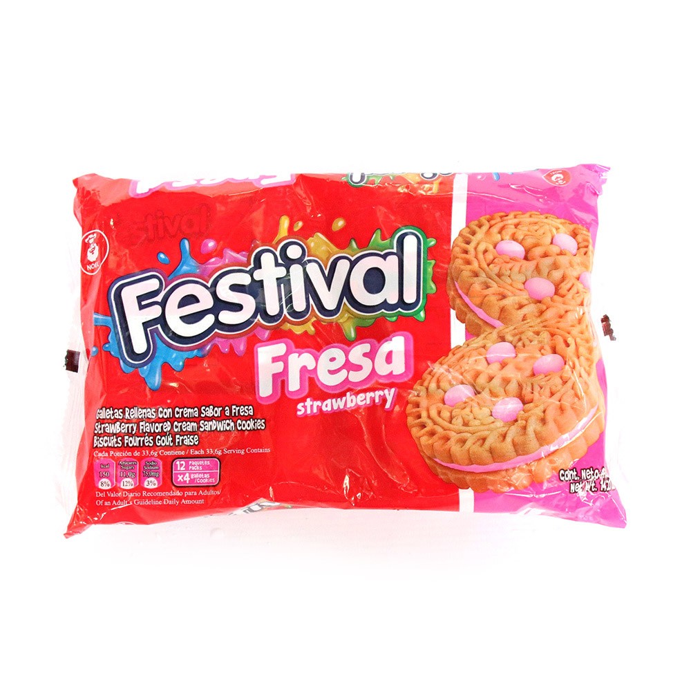 GALLETA FESTIVAL FRESA  x 403GR