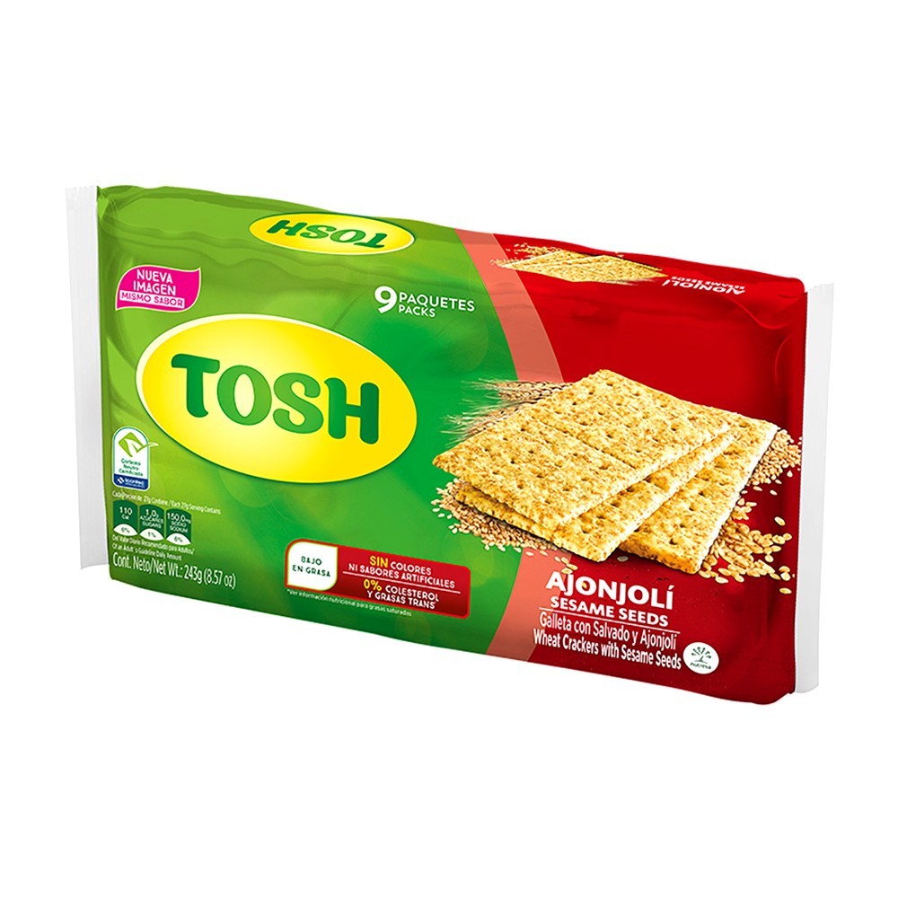 GALLETAS TOSH AJONJOLI 9 UND 243gr