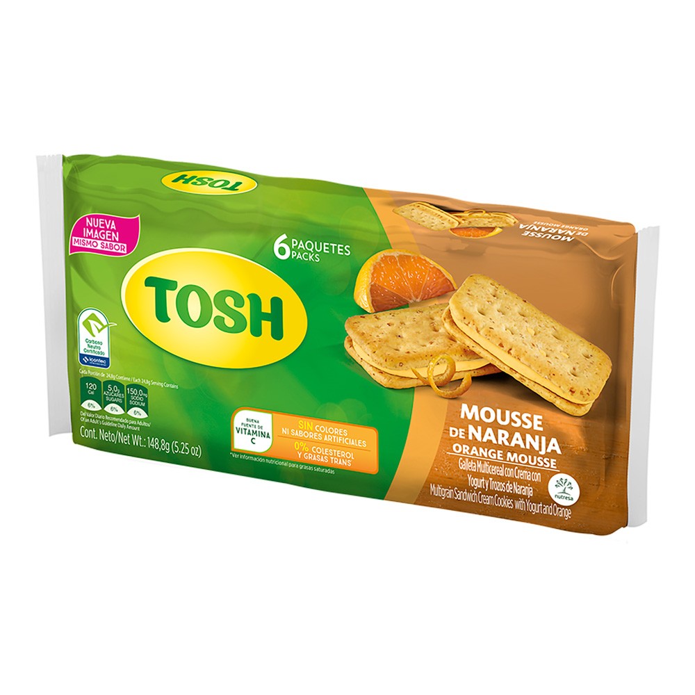 GALLETAS TOSH NARANJA X 6 UND