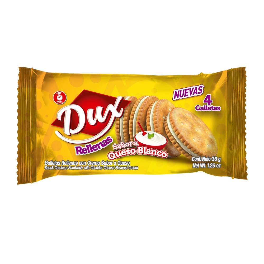 GALLETA DUX RELLENAS QUESO PORCIO*36GR