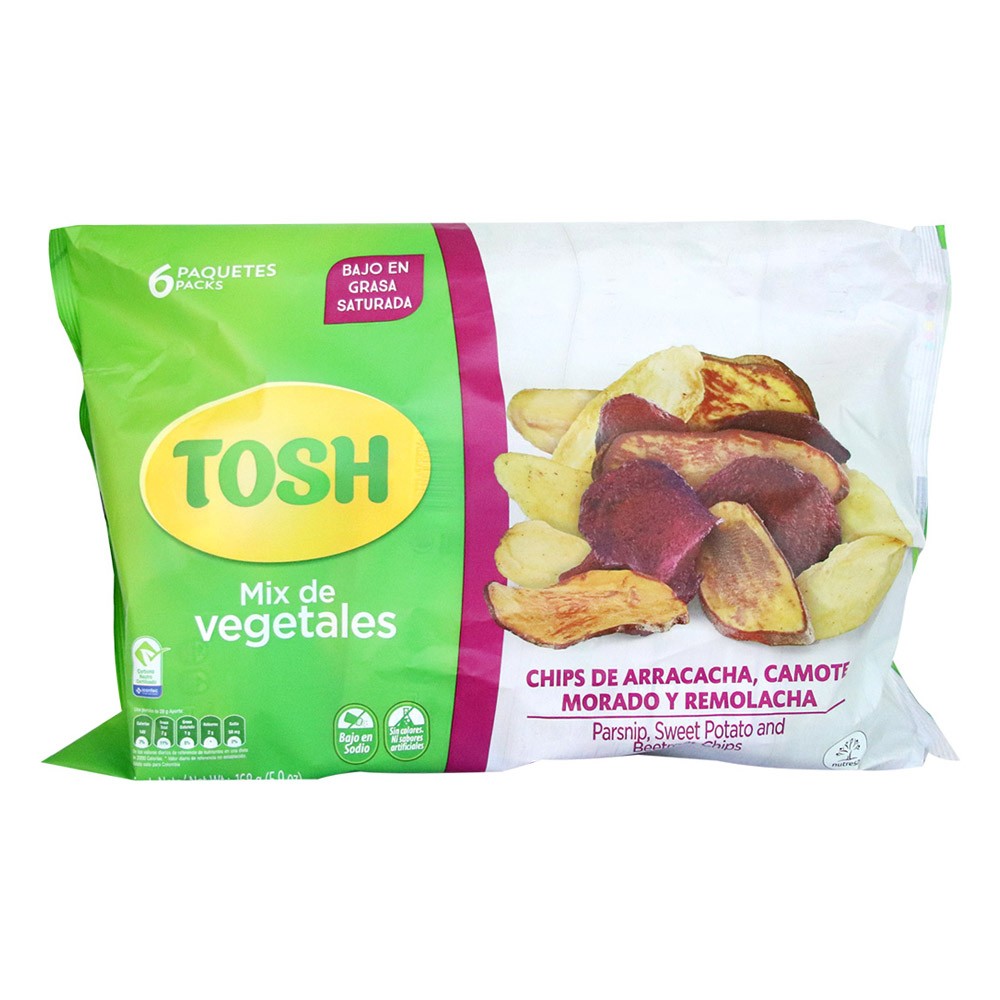 PASABOCAS TOSH MIX VEGETALES x 28 GR