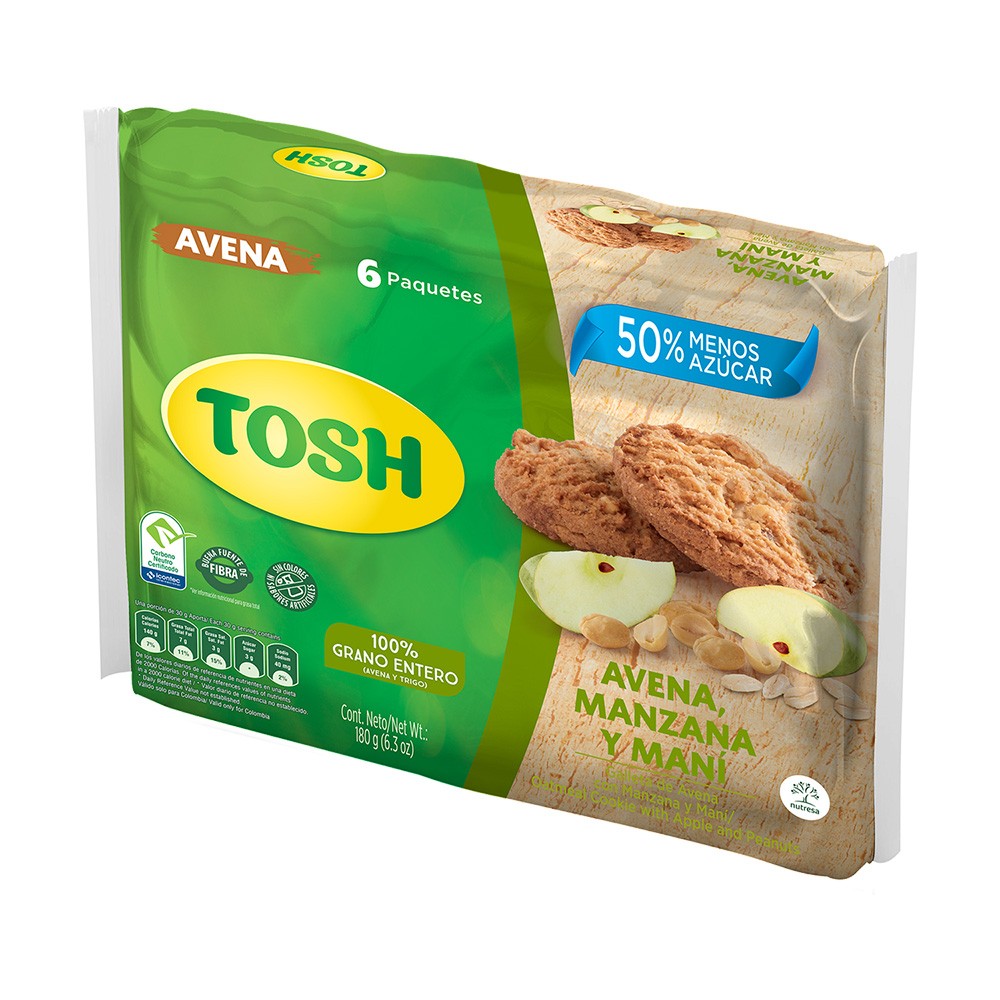 GALLETAS TOSH AVENA MANZANA-MANI