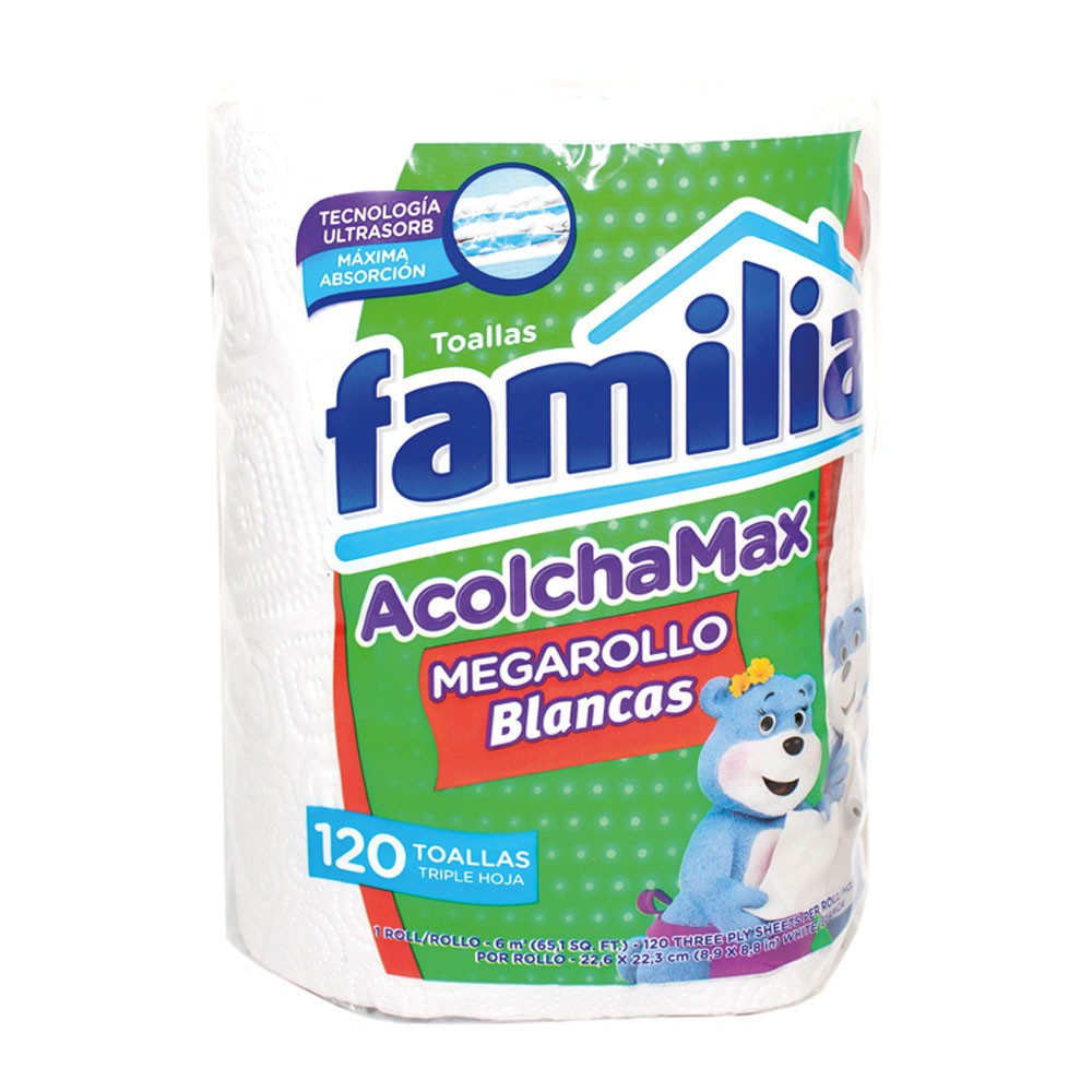 TOALLA  FAMILIA ACOLCHADA MEGA BLANCA
