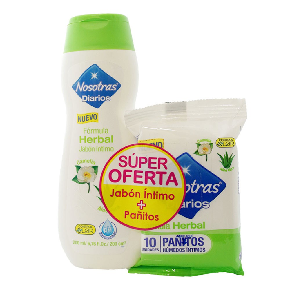 JABON INTIMO HERBAL NOSOTRAS*200ML+PAÑOS