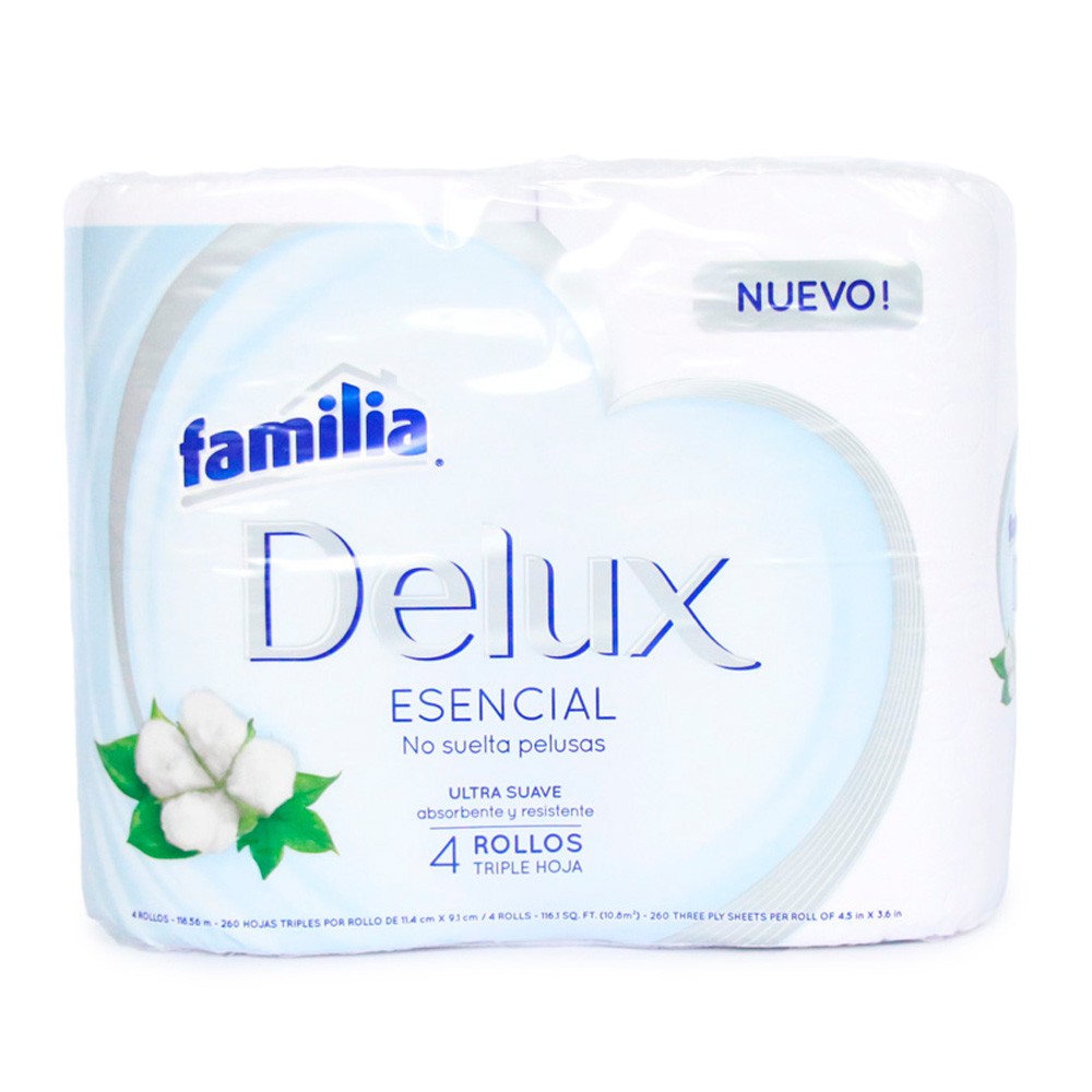 PAPEL HIGIENICO DELUX FAMILIA  x 4ROLLOS