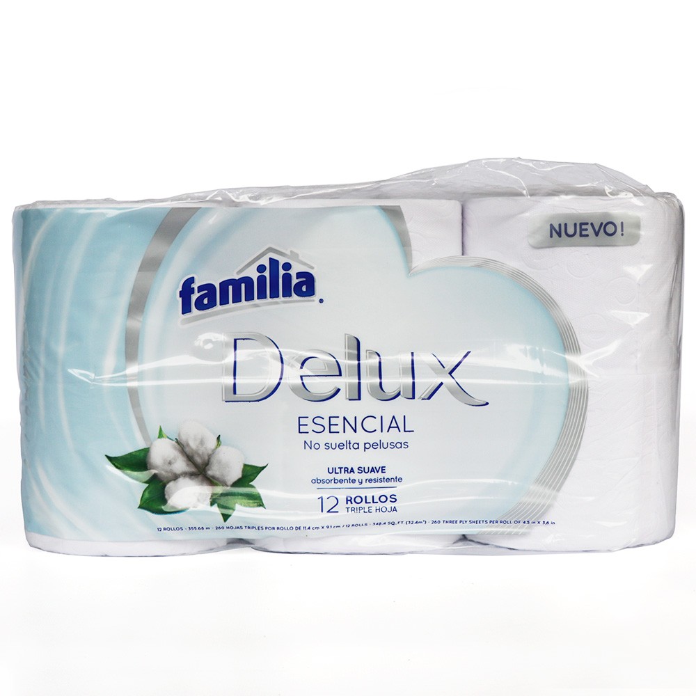 PAPEL HIGIENIC DELUX FAMILIA*12ROLLOS