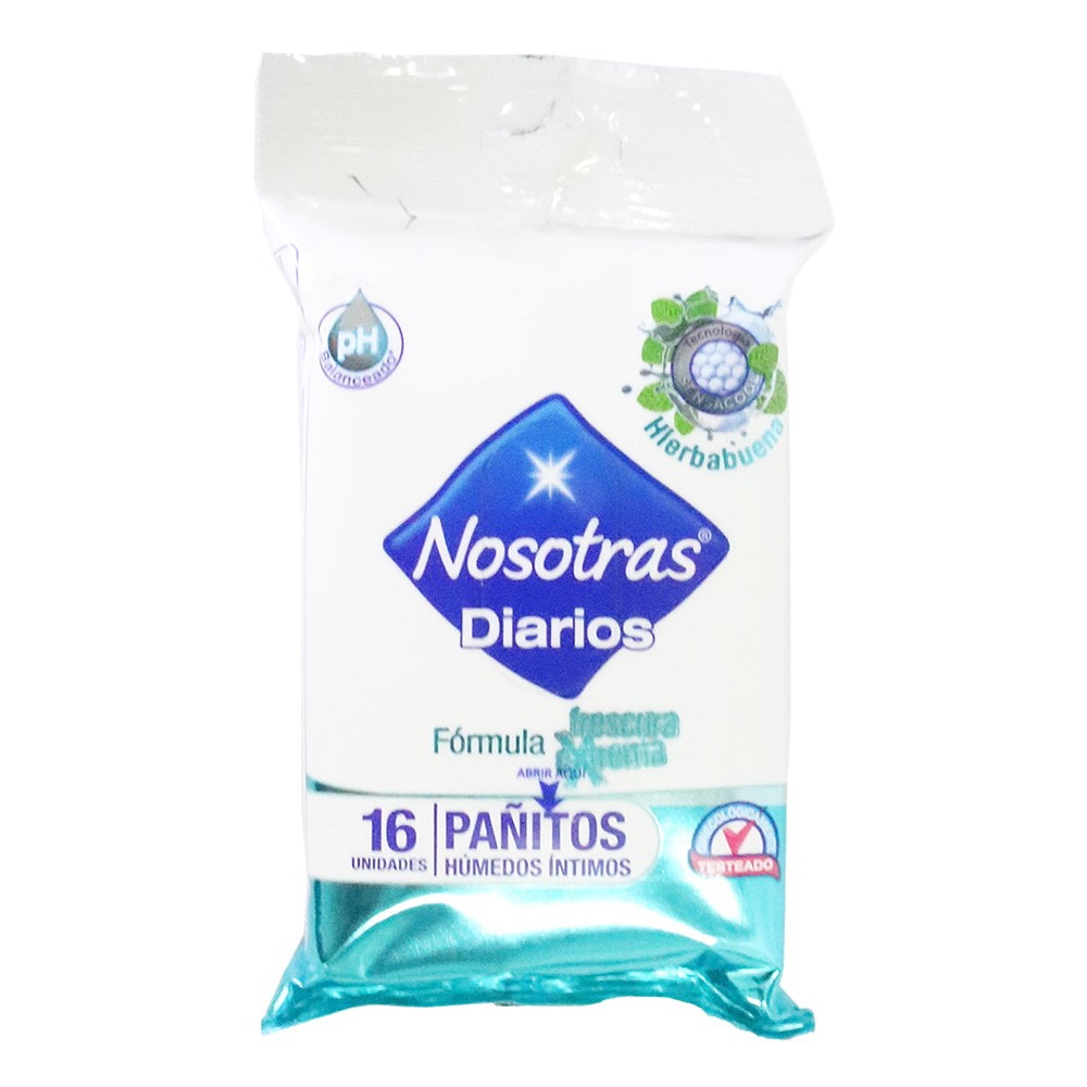 PAÑITOS NOSOTRAS FRESCURA EXTREMA x 16UN