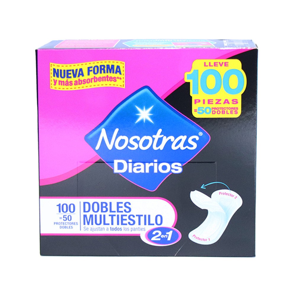 NOSOTRAS DIARIOS DOBLE 2EN1  x 50U