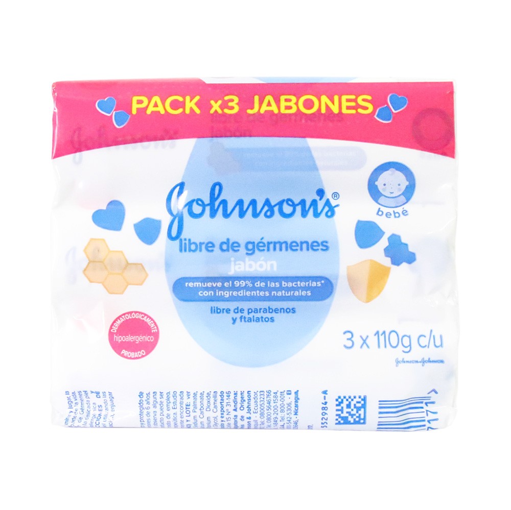 JABON JOHNSON LIBRE GERMEN TRIPACK*110GR