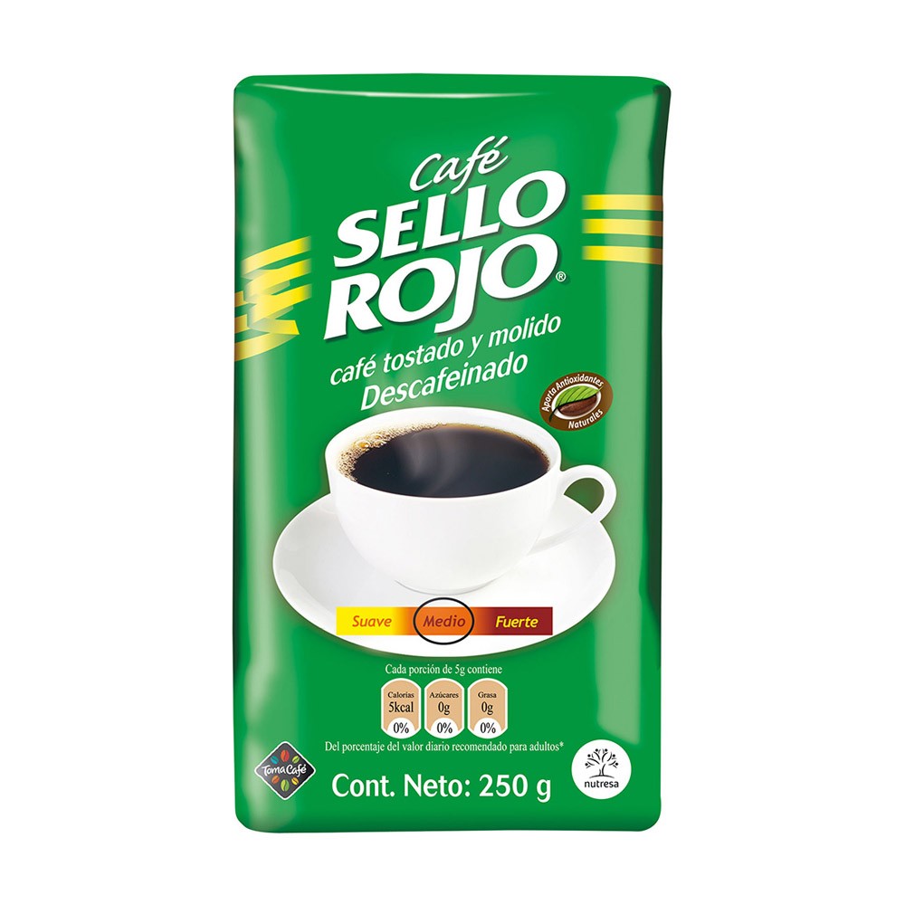 CAFE SELLO ROJO DESCAFEINADO  x 250GR