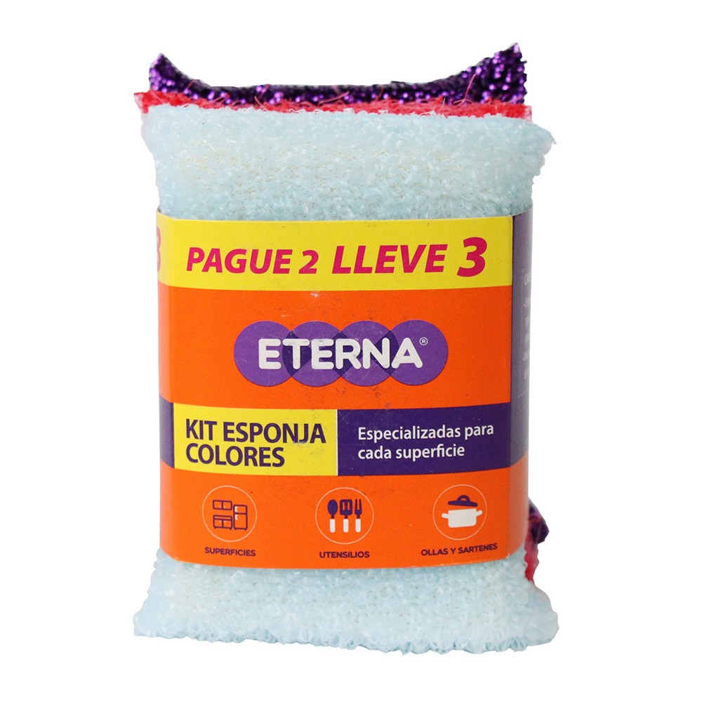 KIT ESPONJAS COLORES 2X3U ETERNA