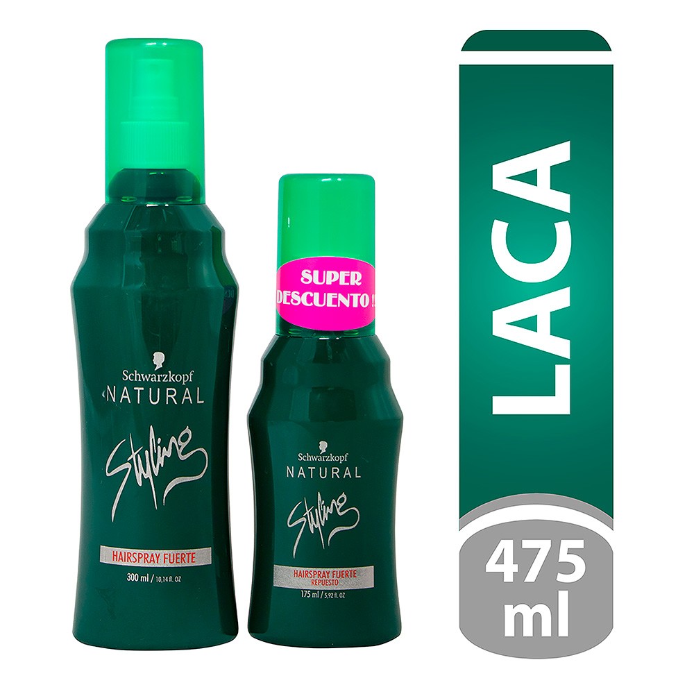 LACA FUERTE 300ML+REPUESTO NATURAL 175ML