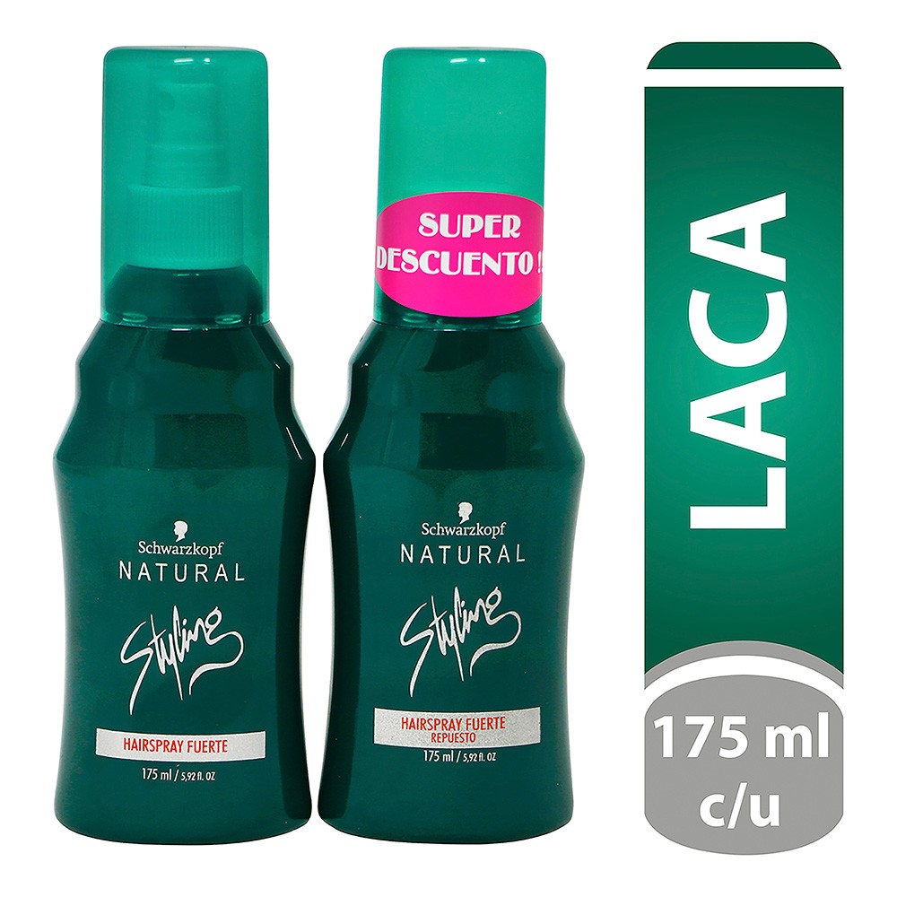LACA FUERTE+REPUESTO NATURAL S 2X175ML