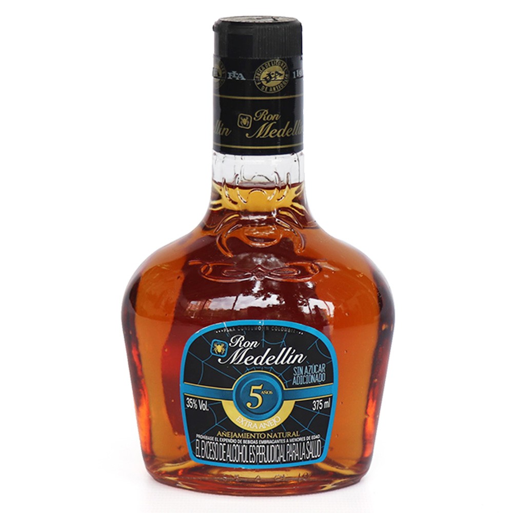 RON MEDELLIN 5 AÑOS EXTSIN AZUCAR *375ML