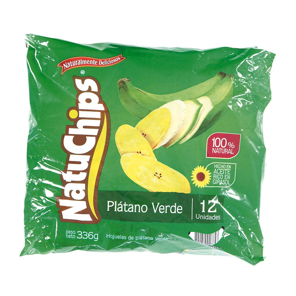 NATUCHIPS PLATANO VERDE 12U x 336GR