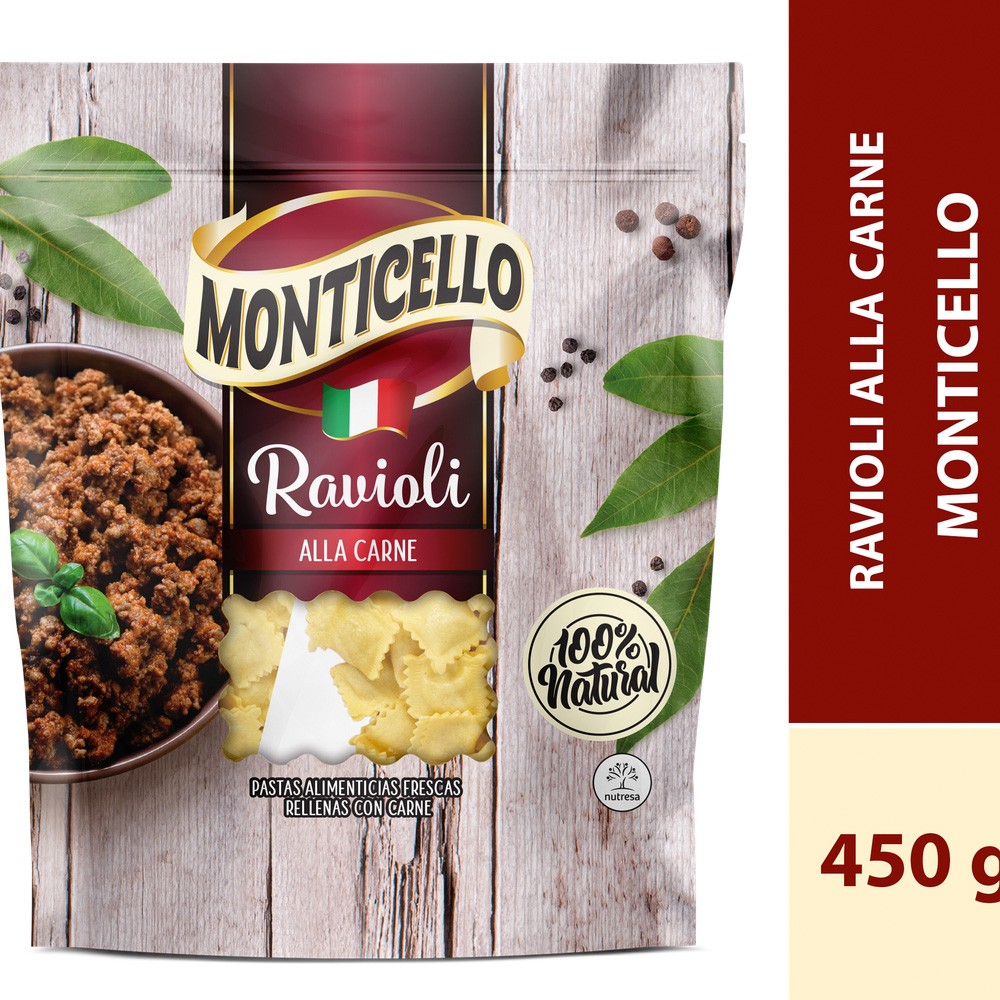 RAVIOLI DE CARNE MONTIECIELLO*450GR