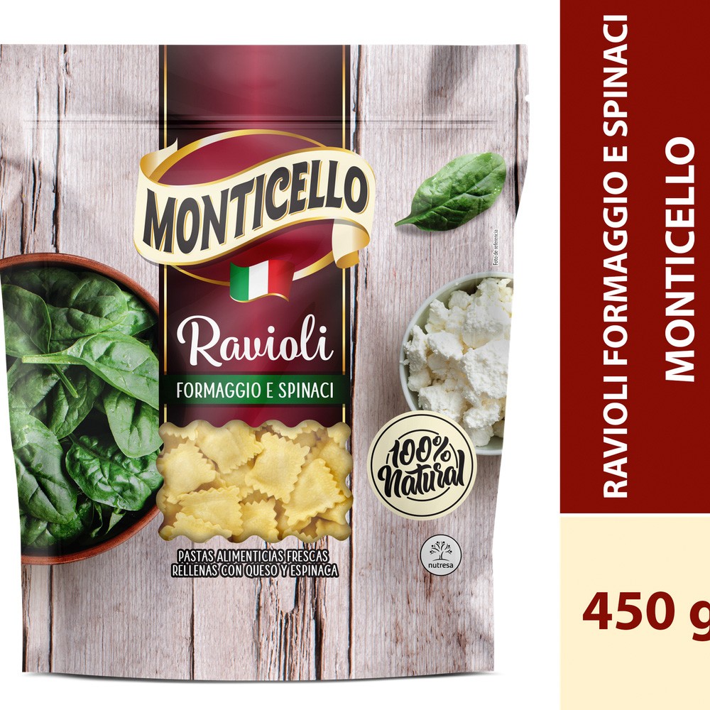 RAVIOLI DE ESPINACA MONTIECIELLO*450GR