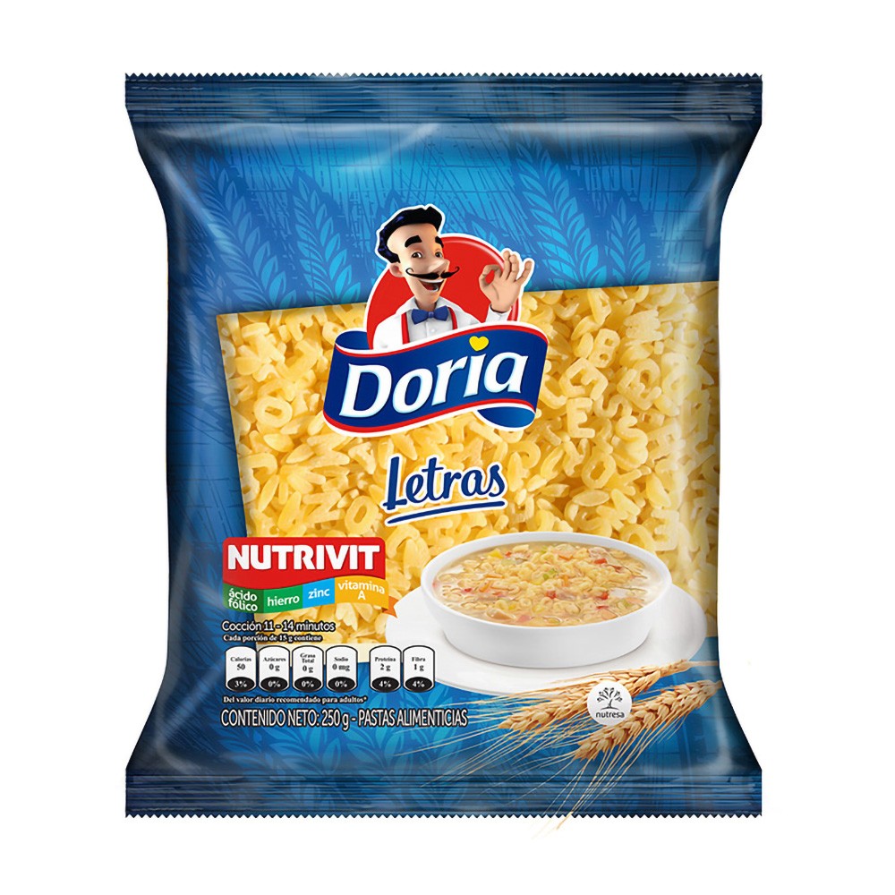 PASTA DE LETRAS DORIA  x 250GR