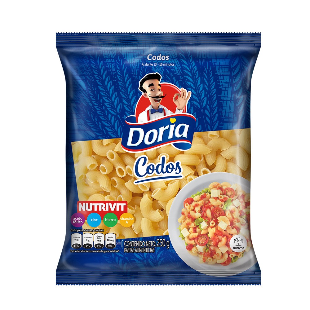 PASTA CODOS DORIA  x 250GR