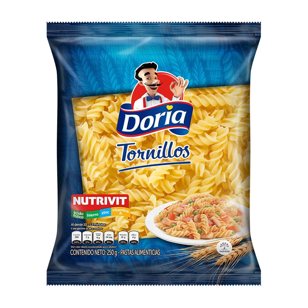 PASTAS DORIA TORNILLO  x 250GR