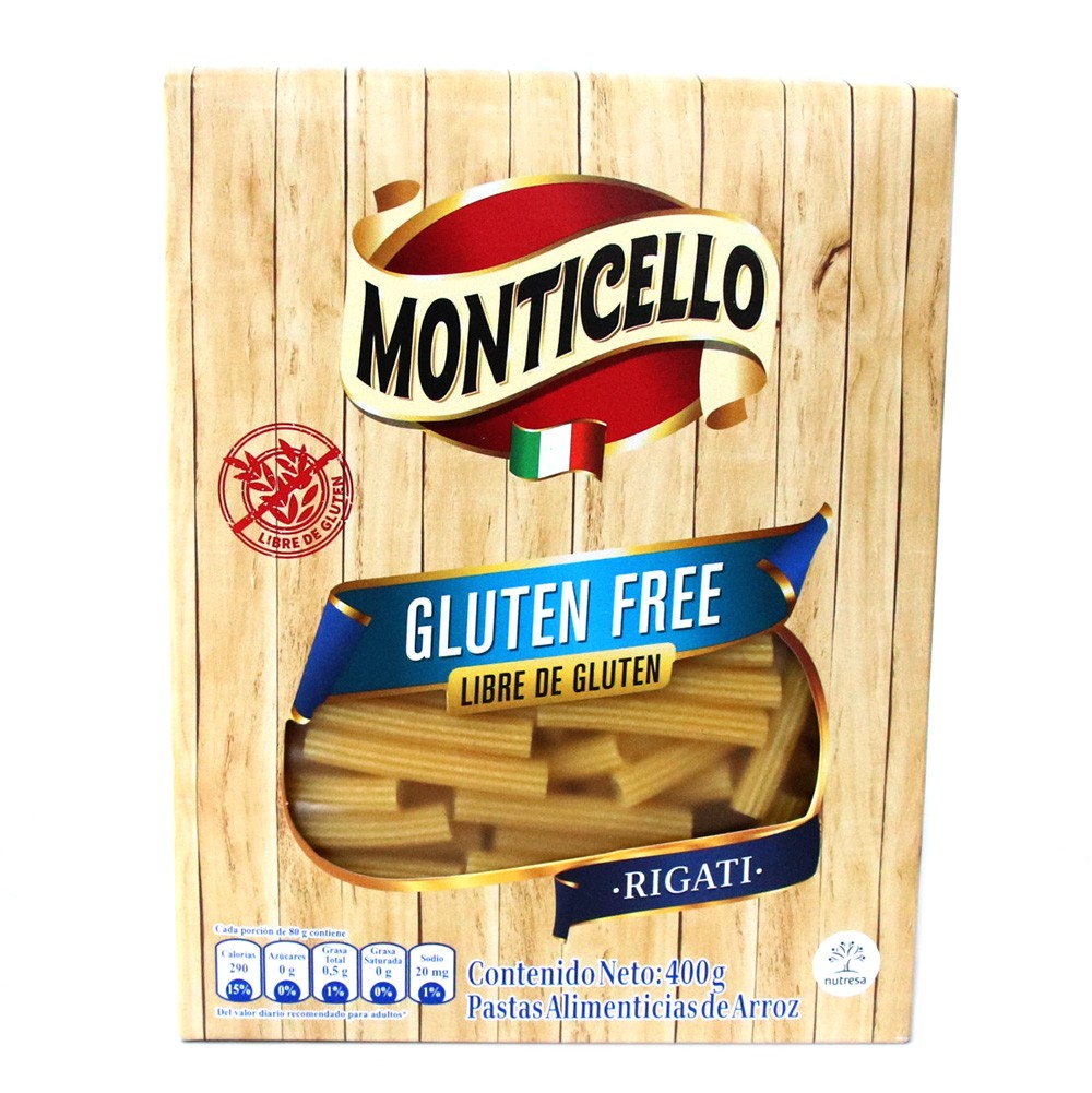 PASTA RIGATI MONTICELLO GLUTEN FREE*400G