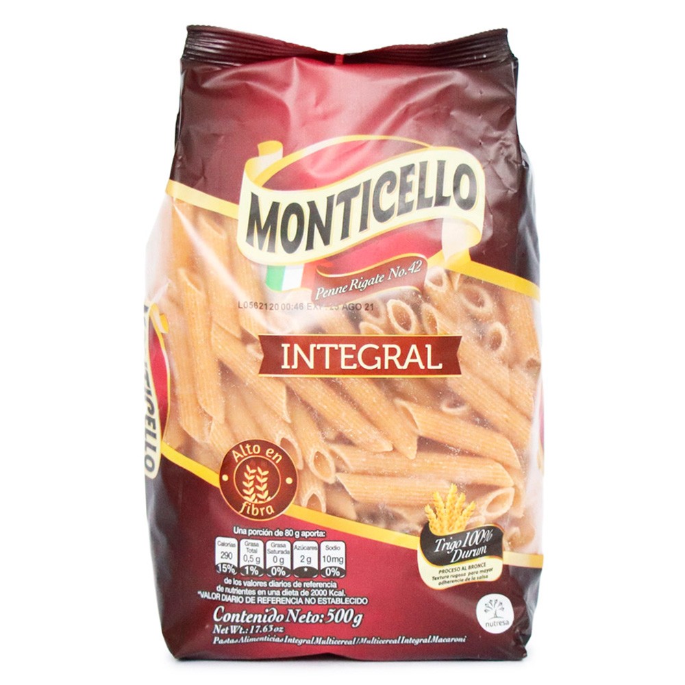 PASTA PENNE RIGATE INT MONTICELLO*500 GR