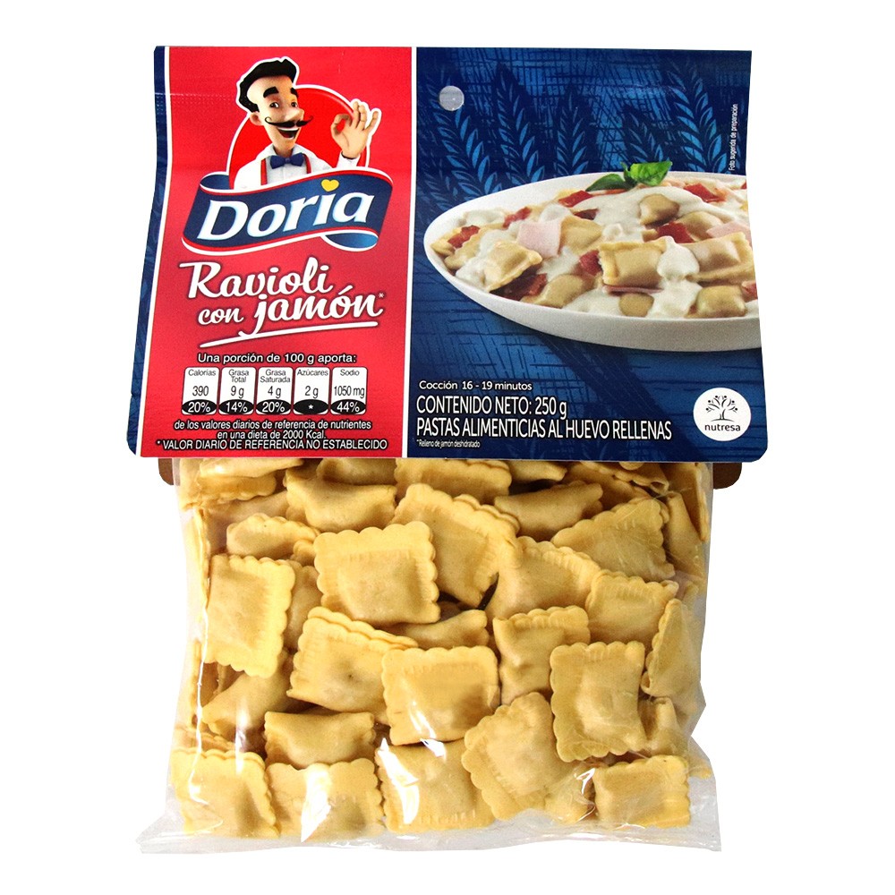RAVIOLI CON JAMON  DORIA  x 250GR