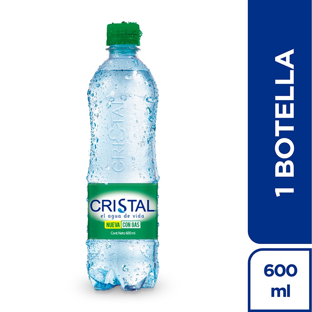 AGUA CRISTAL CON GAS  x 600ML