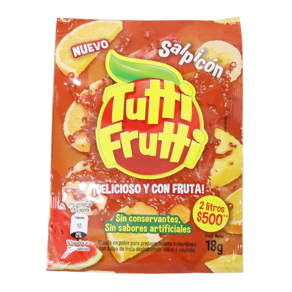 TUTTI FRUTTI EN SOBRE SALPICON x 18GR