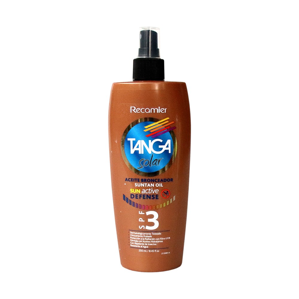 BRONCEADOR SPF 3  ACEITE TANGA  x 250ML