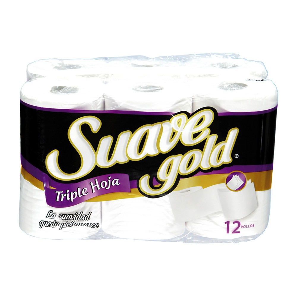 PAPEL HIGIENICO SUAVE GOLD T/HOJA  x 12U