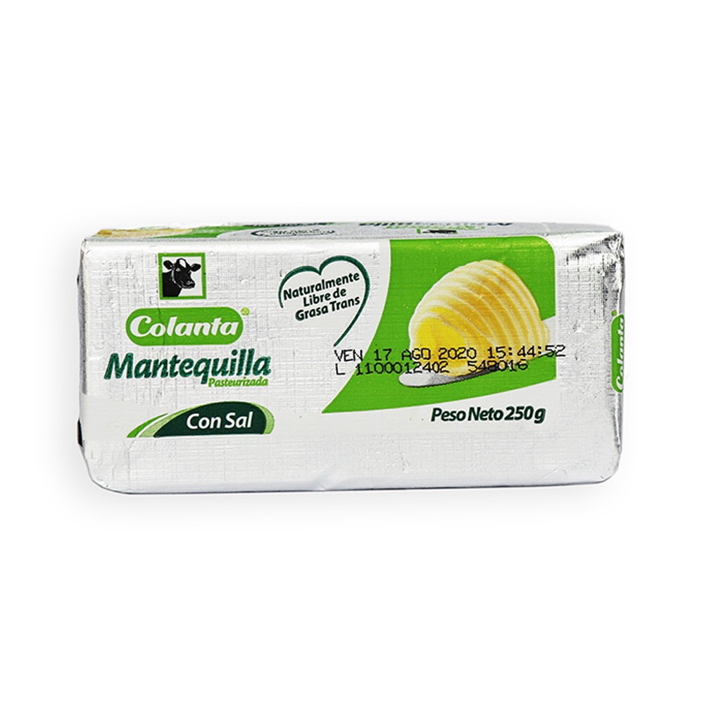 MANTEQUILLA C/SAL 250gr COLANTA