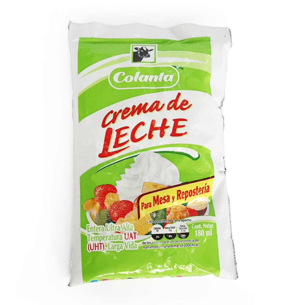 CREMA DE LECHE  UHT BOLSA COLANTA*180GR