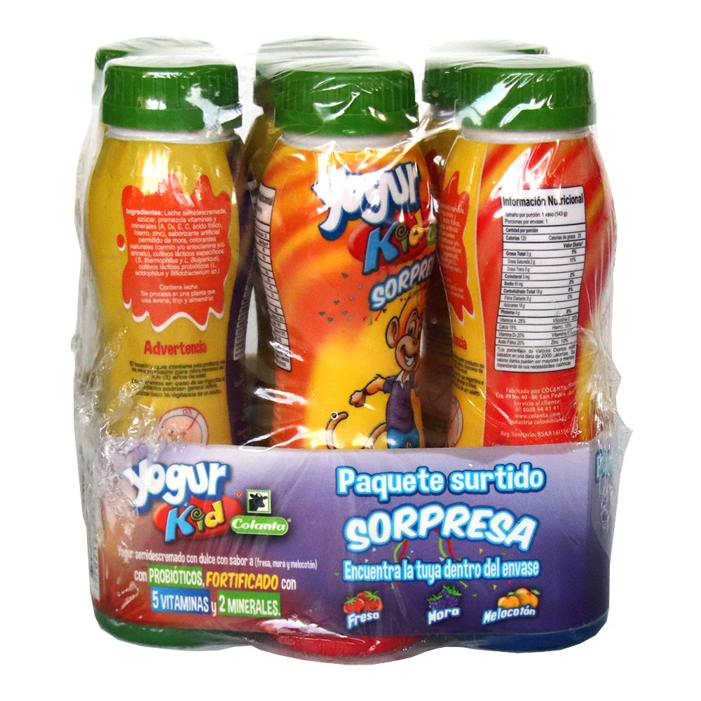 YOGUR KID SORPRESA COLANTA X 6UND*150GR