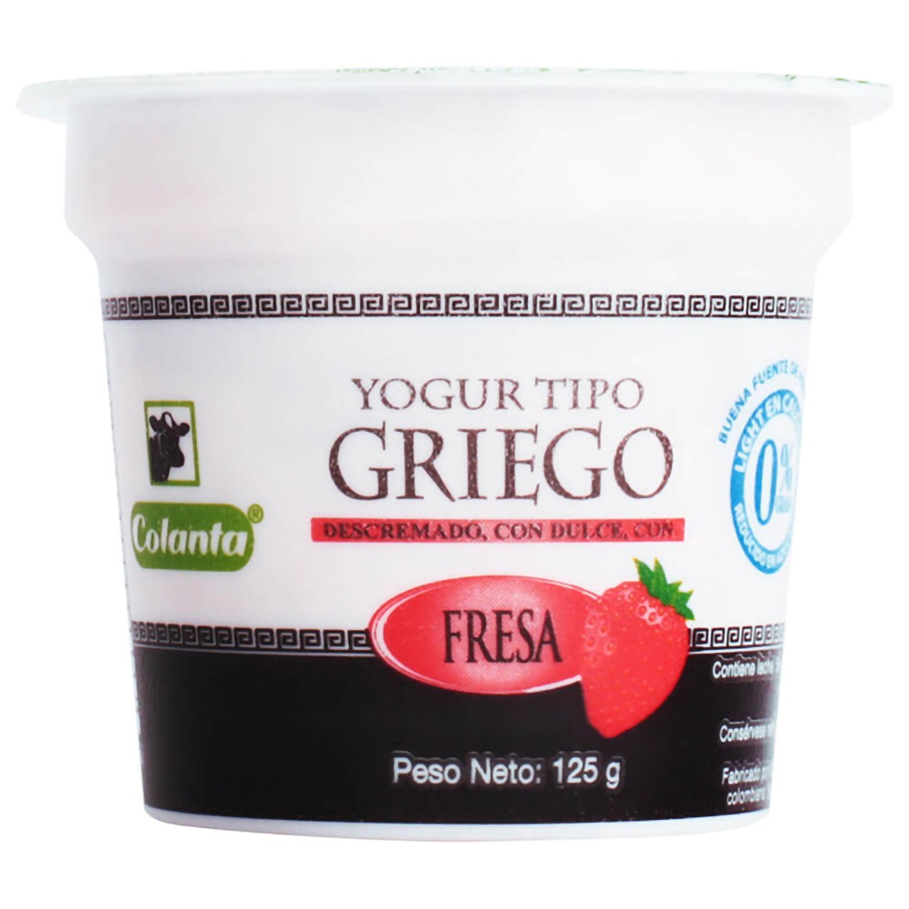 YOGUR TIPO GRIEGO FRESA  x 125 GR