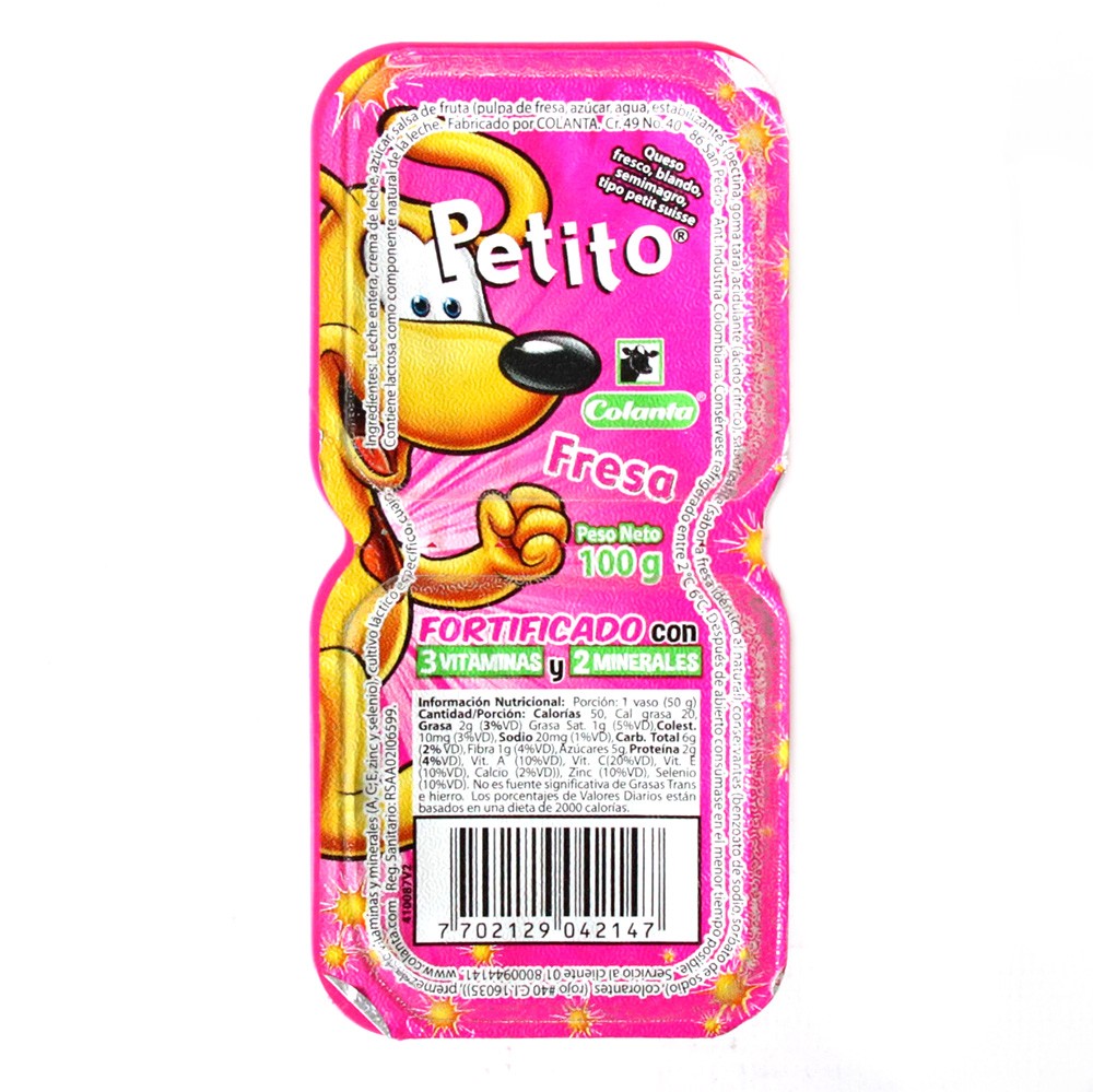 PETITO FRESA COLANTA  x 100GR