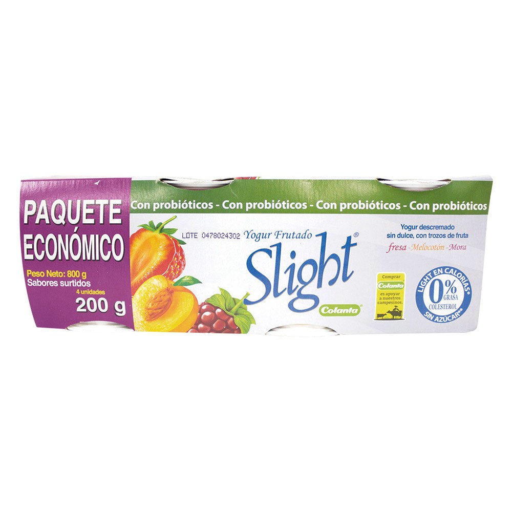 PAQ YOG SLIGHT 4U x 200gr COLANTA