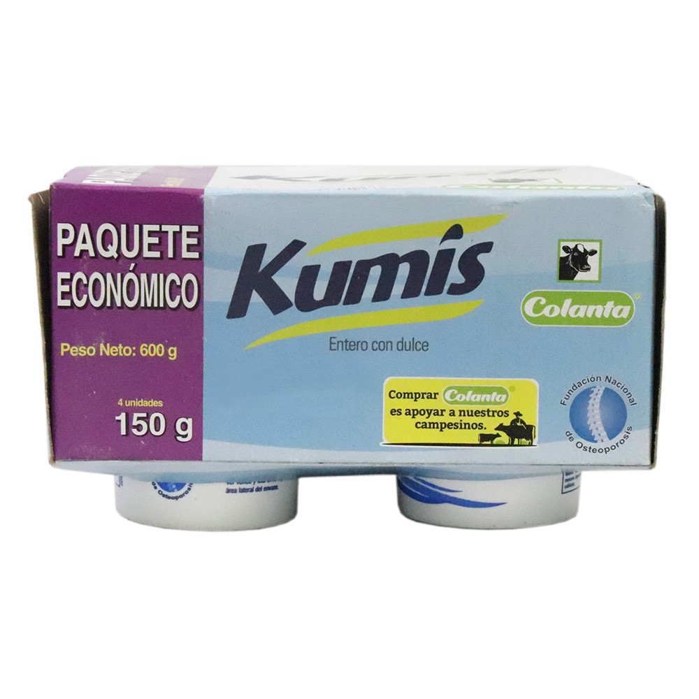 KUMIS VASO COLANTA 4 UND x 150gr