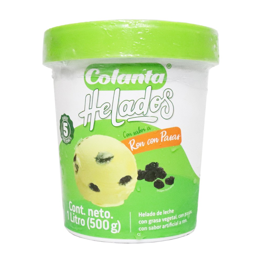HELADO RON PASAS COLANTA*1000ML