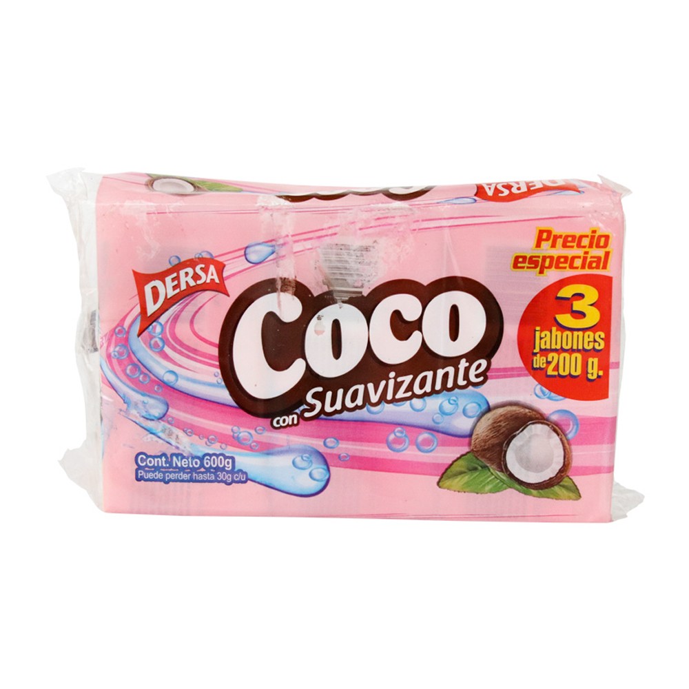 JABON DERSA COCO SUAVIZANTE TRIO x 200GR
