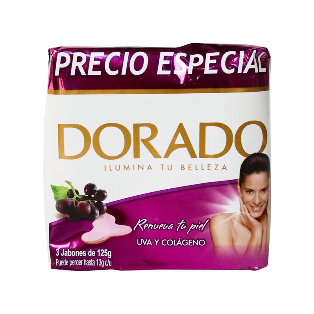 JABON UVA/COLAGENO DORADO X3 UND *125GR