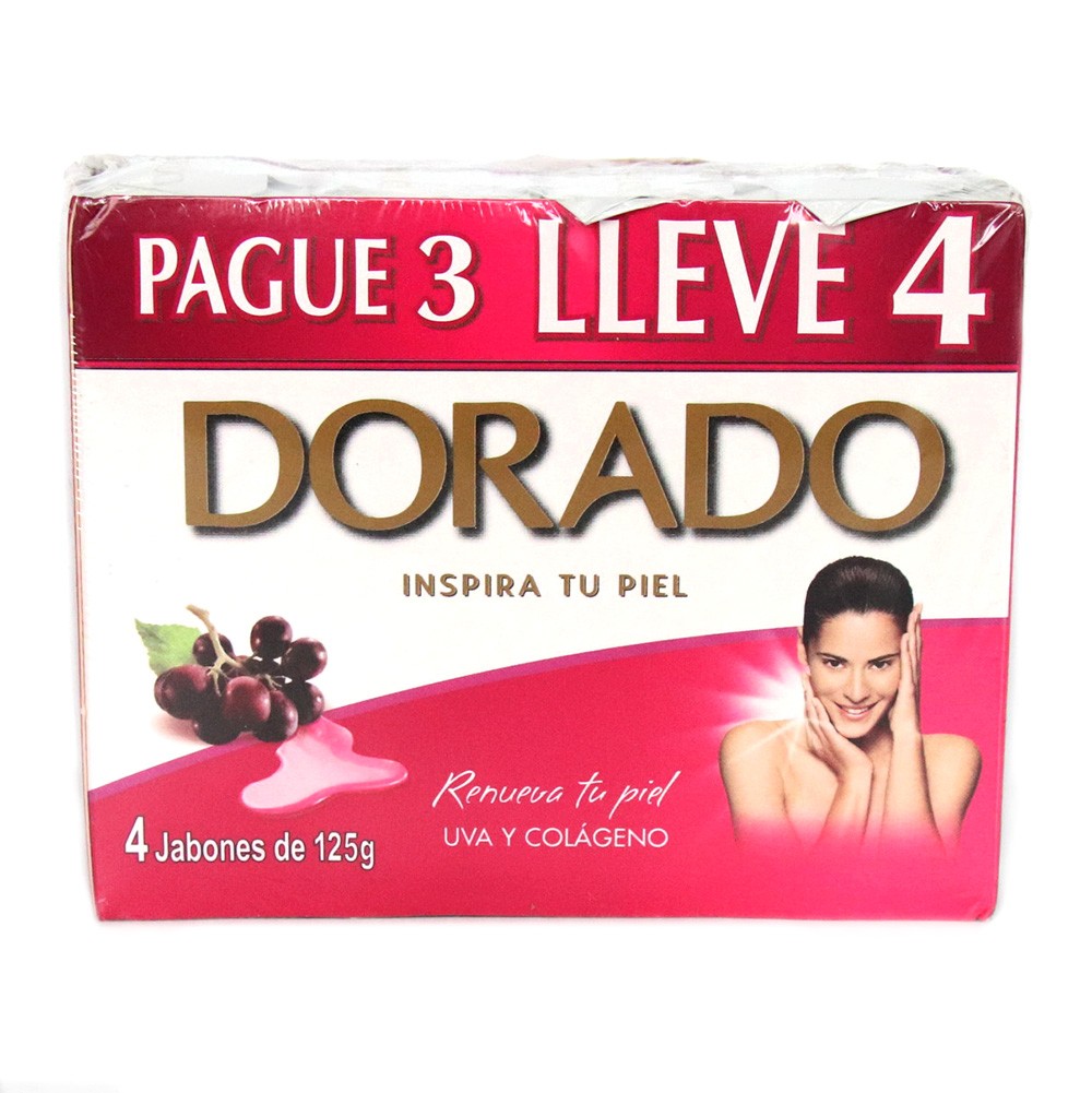 JABON  DORADO UVA/COLAGENO X4 UND *125GR