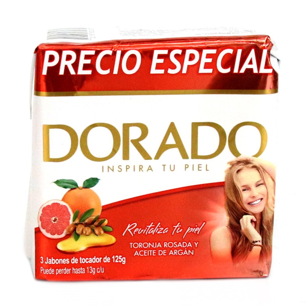 JABON TORONJA/ARGAN DORADO X3 UND *125GR