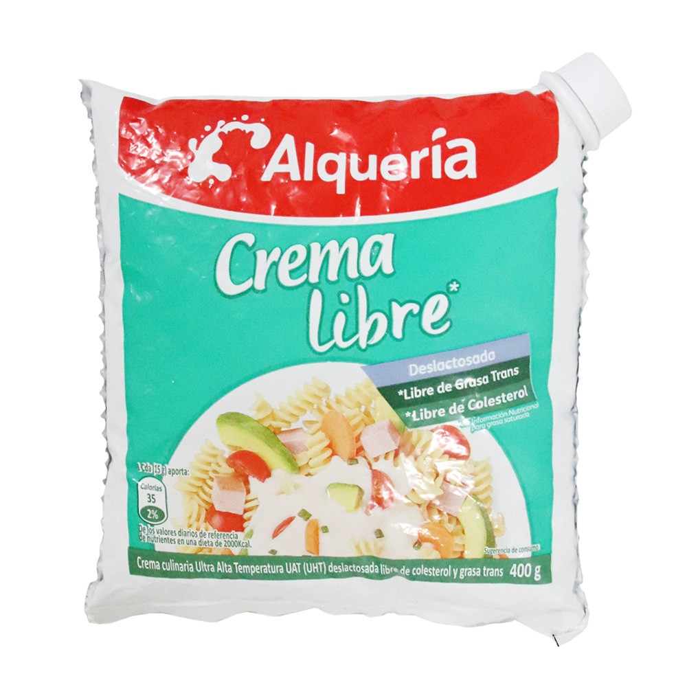 CREMA DE LECHE LIBRE ALQUERIA*400GR