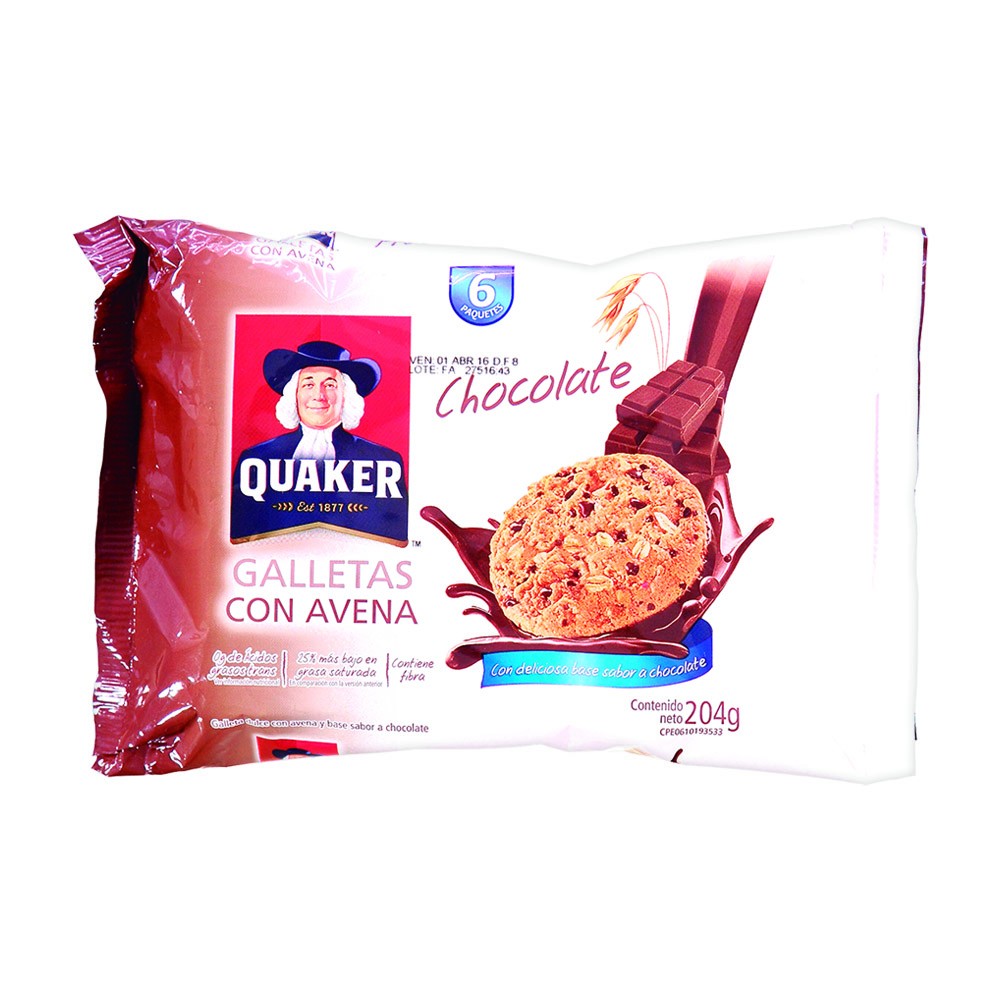 GALLETAS QUAKER AV/CHOC 204gr