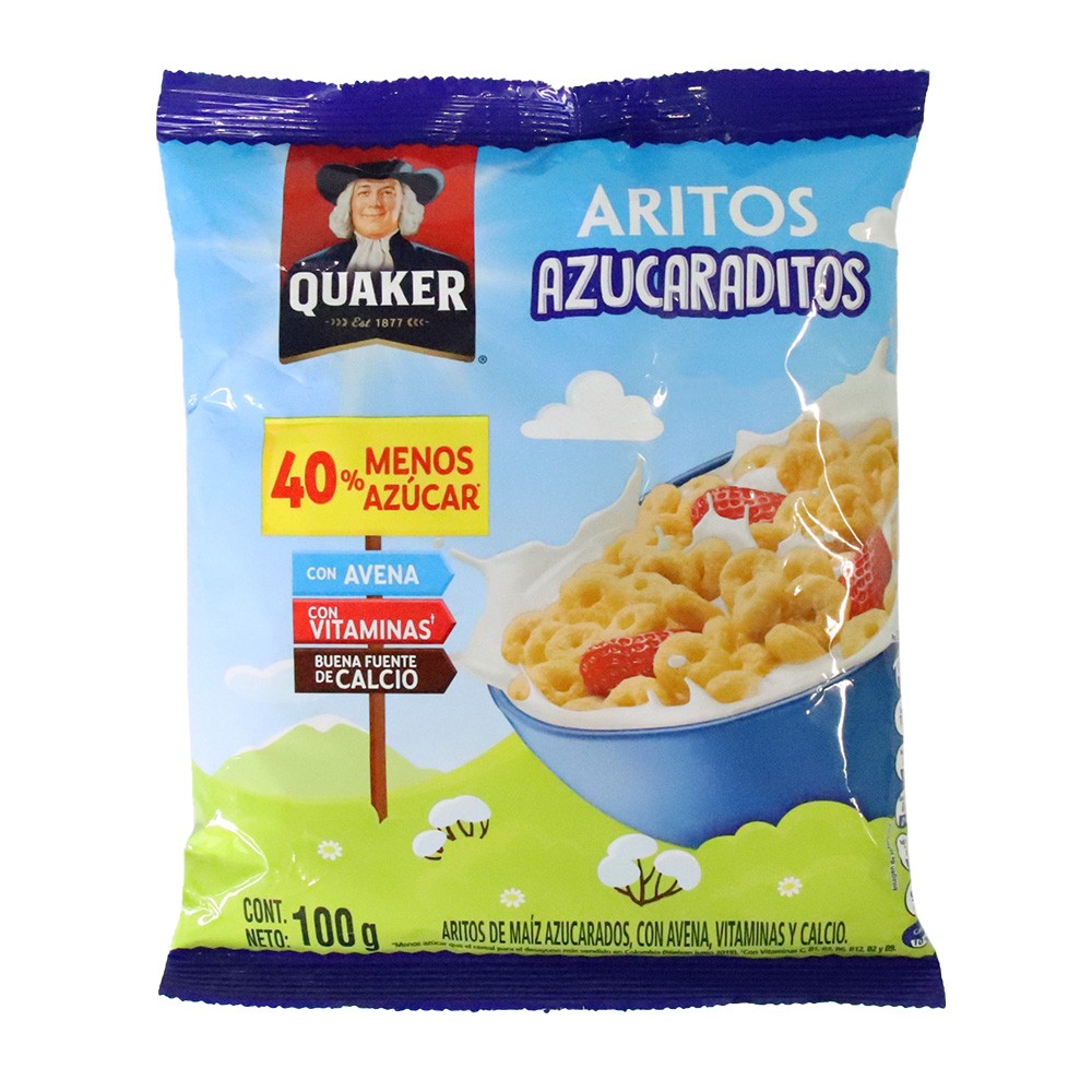 CEREAL ARITOS AZUCARADITOS QUAKER*100GR