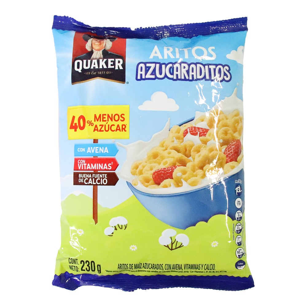 CEREAL ARITOS AZUCARADITOS QUAKER*230GR