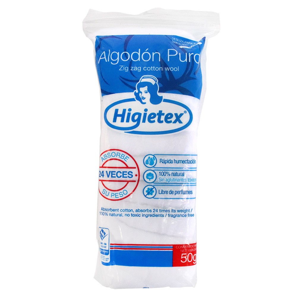 ALGODON ZIGZAG HIGIETEX x 50GR